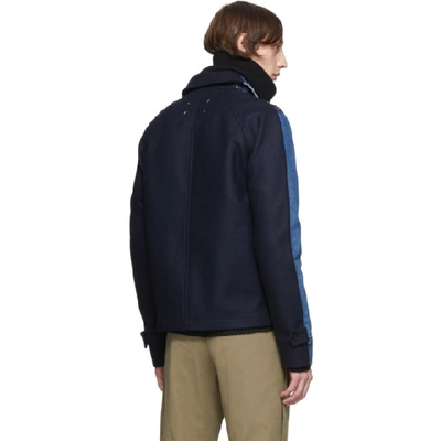 Shop Maison Margiela Blue Double Cloth Jacket In 961 Bluevin