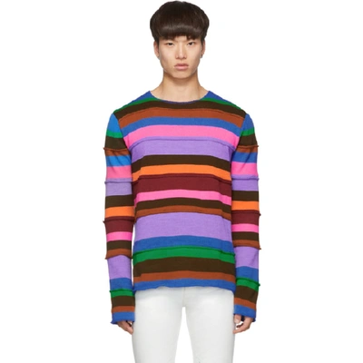 Shop Comme Des Garçons Shirt Comme Des Garcons Shirt Multicolor Striped Gauge 7 Sweater In 1 Mix