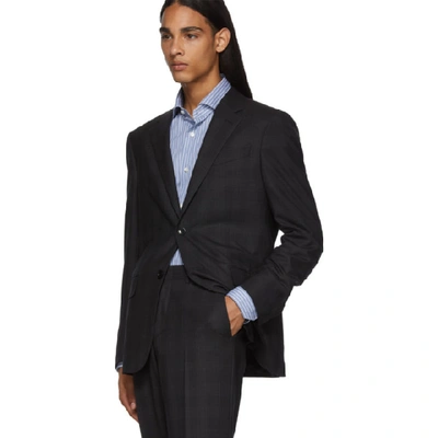 Shop Ermenegildo Zegna Black Check Milano Easy Suit