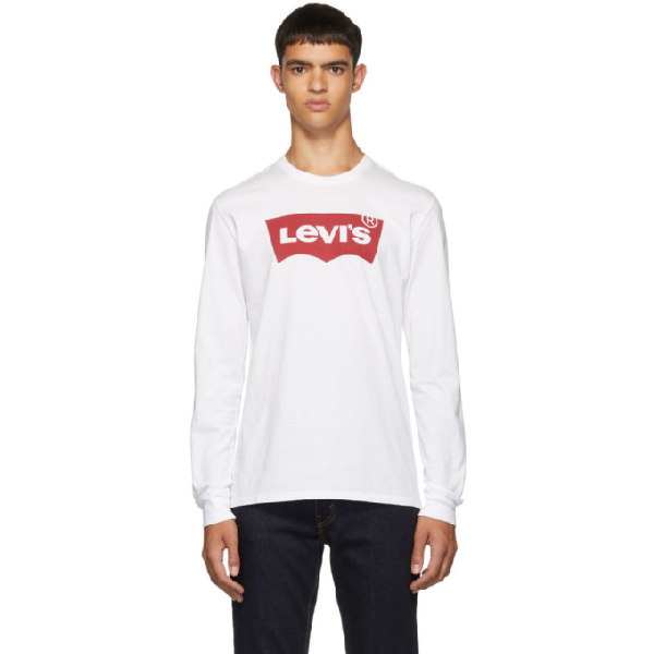 levis white long sleeve t shirt