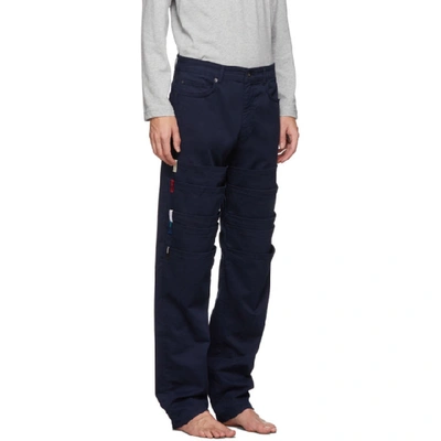 Shop Y/project Navy Layered Trousers In F55 Navy