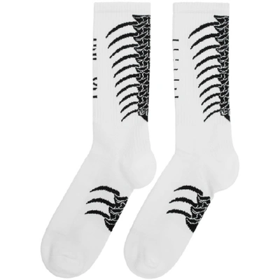 Shop Ben Taverniti Unravel Project Unravel White Back Bone Socks In 0110 Whtblk