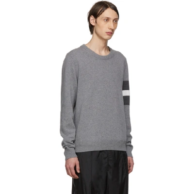 Shop Maison Margiela Grey Stripes Crewneck Sweater In 001f Grey