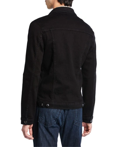 Shop Frame Men's L'homme Button-front Denim Utility Jacket In Black