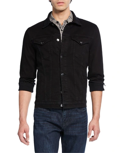 Shop Frame Men's L'homme Button-front Denim Utility Jacket In Black