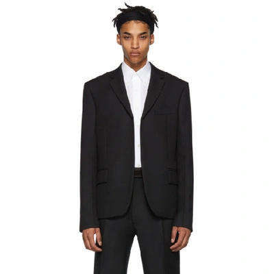 Shop Random Identities Black Buttonless Blazer