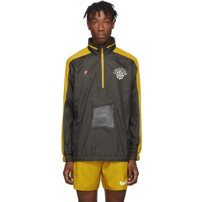 Shop Nike Grey And Yellow Gyakusou Half-zip Jacket In 274 Deep Pe