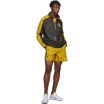 Shop Nike Grey And Yellow Gyakusou Half-zip Jacket In 274 Deep Pe