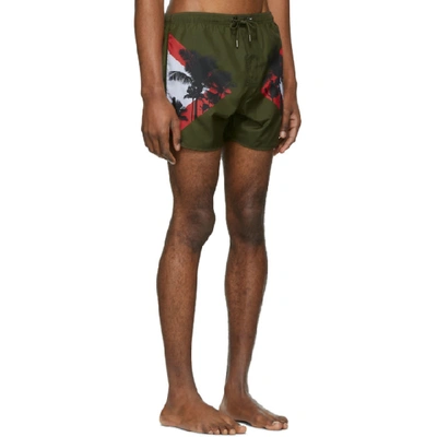 NEIL BARRETT 绿色棕榈树泳裤