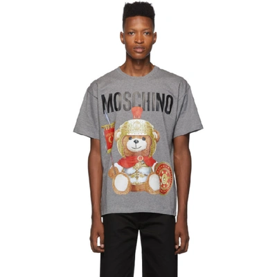 Shop Moschino Grey Gladiator Teddy T-shirt In V1507 Grey