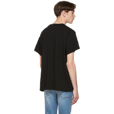 Shop Amiri Black Flame Logo T-shirt In Tar