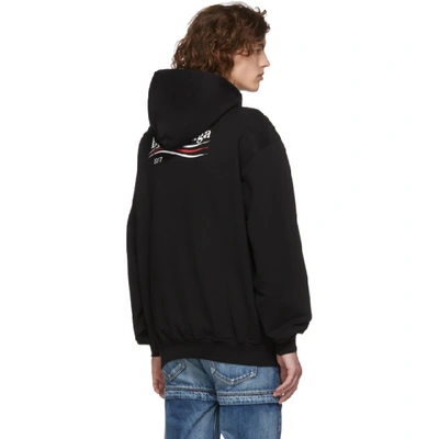 Shop Balenciaga Black Campaign Logo Hoodie In 1000 Black