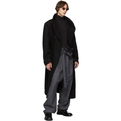 Shop Yohji Yamamoto Black Diagonal Turtleneck