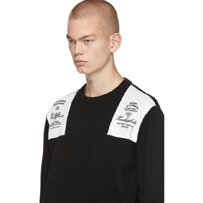 Shop Raf Simons Black Embroidered Shoulder Patch Sweater In 00099 Black