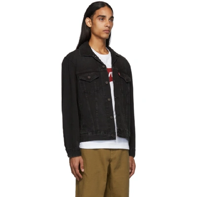 Shop Levi's Levis Black Denim Trucker Jacket In V. Black Tr