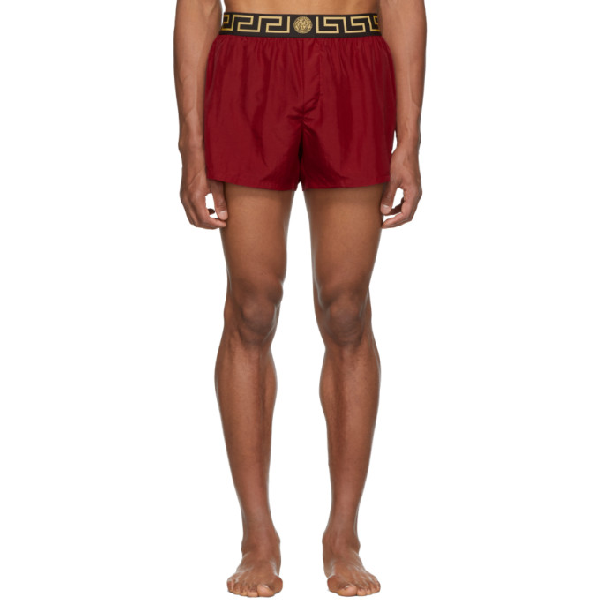 versace red swim shorts