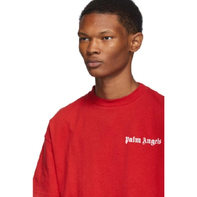 Shop Palm Angels Red New Basic T-shirt In 2001 Redwht