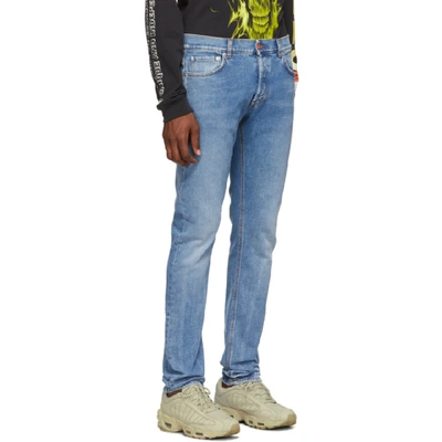 Shop Heron Preston Blue Slim 5pockets Jeans In 7301 Vtgwsh