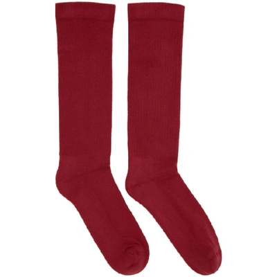 Shop Rick Owens Drkshdw Red Subhuman Socks In 0321 Cherry