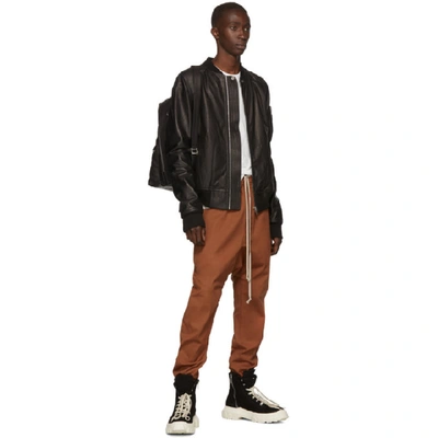 Shop Rick Owens Brown Drawstring Long Trousers In 173 Rust