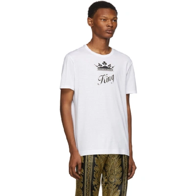 Shop Dolce & Gabbana Dolce And Gabbana White King T-shirt In W0800 White