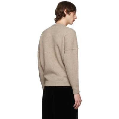 Shop Giorgio Armani Tan Cashmere And Silk Kangaroo Pocket Sweater In Brown