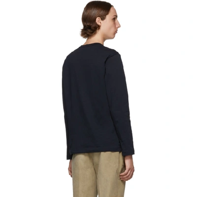 Shop Comme Des Garçons Shirt Navy Forever Basic Long Sleeve T-shirt In 2 Navy