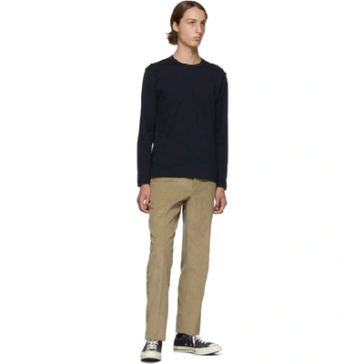 Shop Comme Des Garçons Shirt Navy Forever Basic Long Sleeve T-shirt In 2 Navy