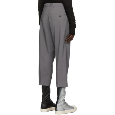Shop Rick Owens Grey Cropped Astaires Trousers In 06 Blu