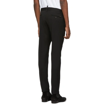 Shop Dsquared2 Black Wool Cady Admiral Trousers In 900 Black