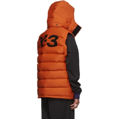 Shop Y-3 Orange Down Seamless Hooded Vest In Icon Orange