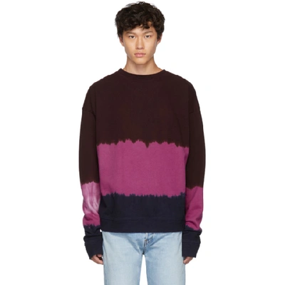 Shop The Elder Statesman Multicolor Dip Dyed Fleece Sweatshirt