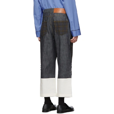 Shop Loewe Grey And Brown Check Patch Fisherman Jeans In 1128 Grybrw
