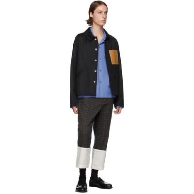 Shop Loewe Grey And Brown Check Patch Fisherman Jeans In 1128 Grybrw