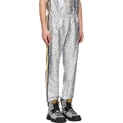 Shop Gucci Black And Silver Gg Printed Lounge Pants In 1092 Silver