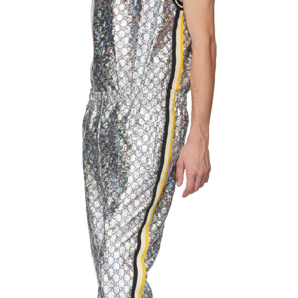 laminated sparkling gg jersey jogging pant