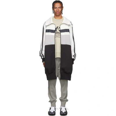 Shop Y-3 White And Grey Oversize Varsity Track Jacket In Wfwhtgreybl