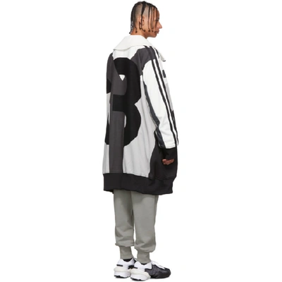 Shop Y-3 White And Grey Oversize Varsity Track Jacket In Wfwhtgreybl