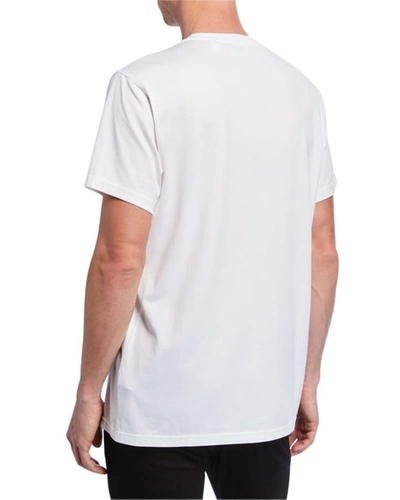 Shop Burberry Men's Parker Logo-embroidered T-shirt, White