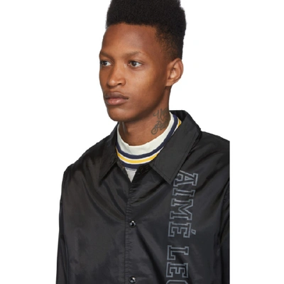 Shop Aimé Leon Dore Aime Leon Dore Black Letterman Coach Jacket