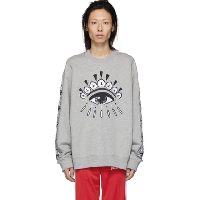 Shop Kenzo Grey Eye Sweatshirt In 94 Prlgrey