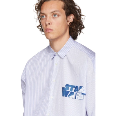 Shop Etro Blue Star Wars Edition Striped Shirt