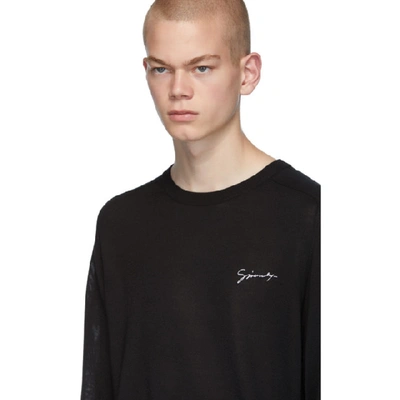 Shop Givenchy Black Silk Signature Logo T-shirt In 001 Black