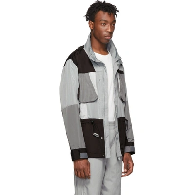 Shop C2h4 Grey And Black Tactical Jacket In Grayblack