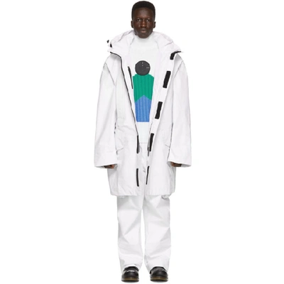 Shop Raf Simons White Templa Edition Oversized Shell Ski Jacket In 00010 White