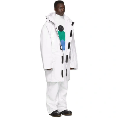 Shop Raf Simons White Templa Edition Oversized Shell Ski Jacket In 00010 White