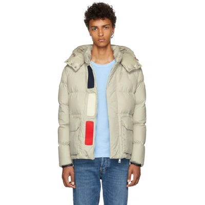 Shop Moncler Grey Down Glacier Jacket