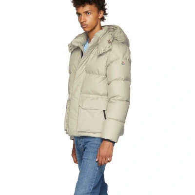 Shop Moncler Grey Down Glacier Jacket