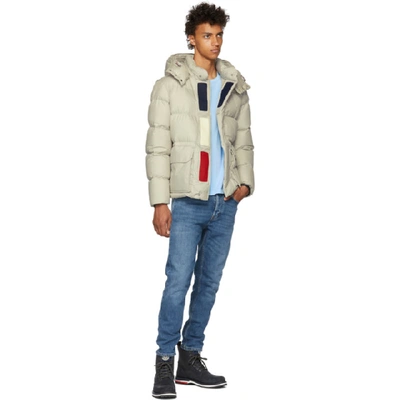 Shop Moncler Grey Down Glacier Jacket