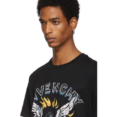 Shop Givenchy Black Freedom Icarus Regular Fit T-shirt In 001 Black